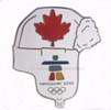 White with Red Maple Leaf Toque Pin