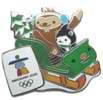 Quatchi Miga Christmas Sled Pin