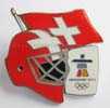 Switzerland Goalie Mask 
Switzerland Flag Pin