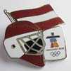 Latvia Goalie Mask Latvia Flag Pin